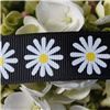 Order  Flower Ribbon - 22mm Daisy on Black